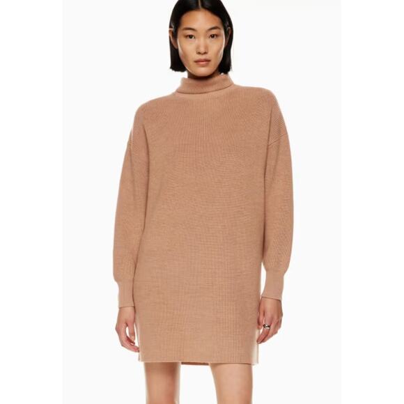 Babaton Maclean Merino Wool Mini Dress Oversized Ribbed Turtleneck Sweater Sz: M - Picture 11 of 11